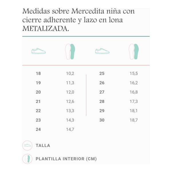 Calzado Mercedita niña con cierre adherente y lazo en lona METALIZADA PLATA