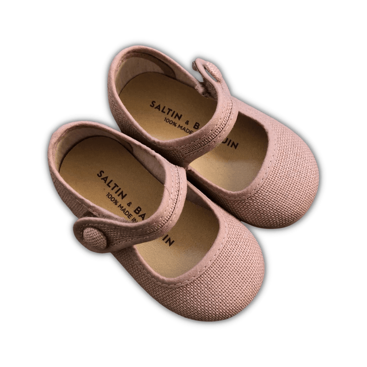 Calzado Mercedita Velcro con Botón Rosa Sombra