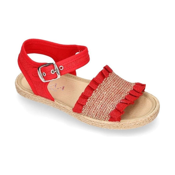 Calzado Sandalia tipo Alpargata niña con diseño elastico ROJO