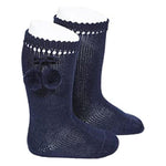 Calceta Alta Perlé con Borlas MARINO