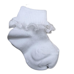 Calceta Tobillera Canale BLANCA con Puntilla Blanca