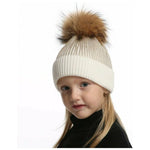 Gorro Tejido Metálico con Pompón Mink