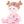 Cargar imagen en el visor de la galería, Complementos Muñeca de apego Milly rosa con flores hot pink
