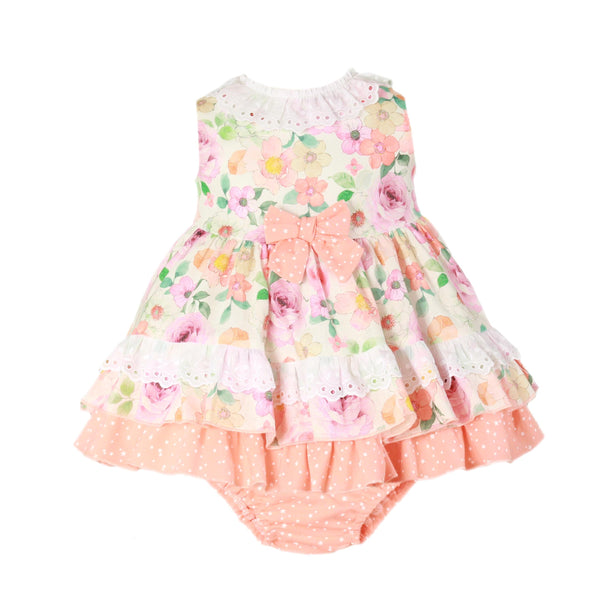 Ropa Jesusito Flores Primavera Coral Ruffles