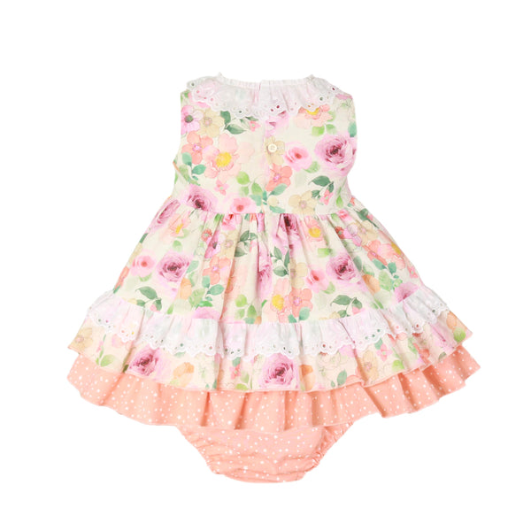 Ropa Jesusito Flores Primavera Coral Ruffles