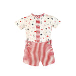 Set Cuadros Marinero Rayas Rojas