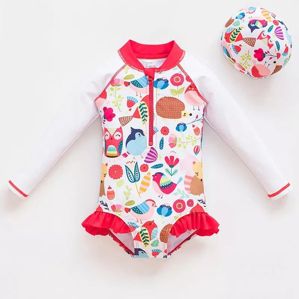 Ropa Traje de baño Rainbow Birds con Gorra a Juego