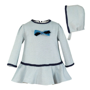 ROPA Vestido Bebé con Capota Blue Bow