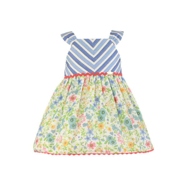 Ropa Vestido Floreado con Rayas