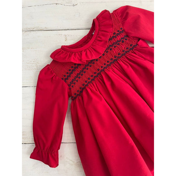 Ropa Vestido Punto Smock Red Christmas