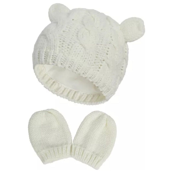 Set de Gorro y Manoplas Teddy Beige