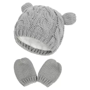 Set de Gorro y Manoplas Teddy Gris