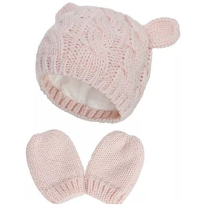 Set de Gorro y Manoplas Teddy Pink